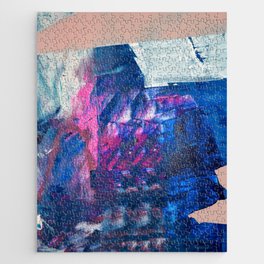 Ice Queen: a vibrant abstract piece in pink and blue by Alyssa Hamilton Art Jigsaw Puzzle