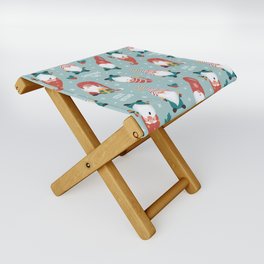 Christmas gnomes pattern Folding Stool