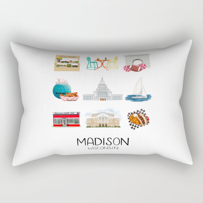 Madison Wisconsin Rectangular Pillow