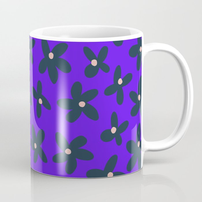 Flower in Blue Coffee Mug