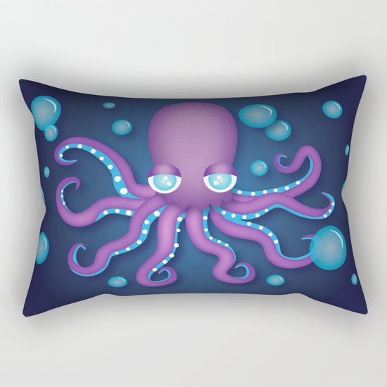 Purple Cute Octopus Rectangular Pillow by Nyxxie Society6