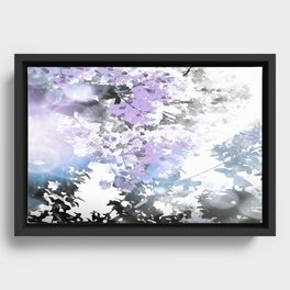 Watercolor Floral Lavender Teal Gray Framed Canvas