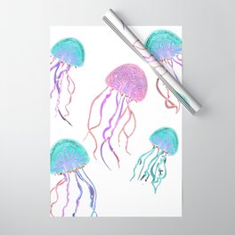 Neon Jelly Fish Dance Party Wrapping Paper