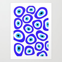 Evil Eye 2 Art Print | Newart, Clothing, Newyearnewme, Populardesigns, Blue, Designsbysophiee, Trendingart, Iphonecases, Popularcanvas, Popularposters 