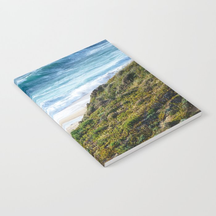 Blissful beach at the beautiful azure ocean of sunny Portugal | Colorful photo blue and green.  Notebook