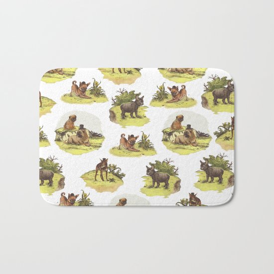 Vintage Dogs Bath Mat