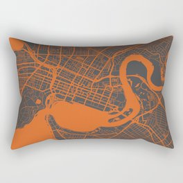 Perth map orange Rectangular Pillow