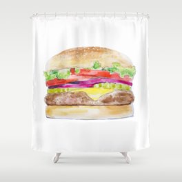 Hamburger Cheeseburger Burger Shower Curtain