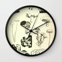 Naturalist Mushrooms Wall Clock