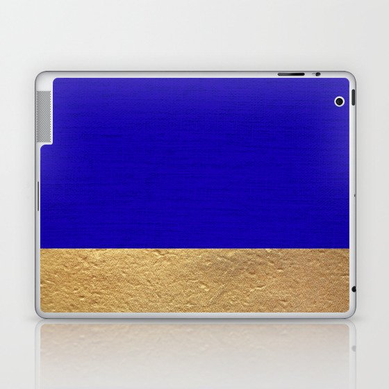 Color Blocked Gold & Cerulean Laptop & iPad Skin