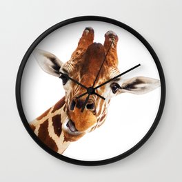 Giraffe Portrait // Wild Animal Cute Zoo Safari Madagascar Wildlife Nursery Decor Ideas Wall Clock