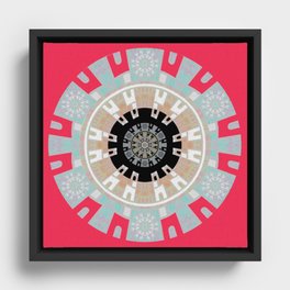 Peace is Power Neo Tribal Meditation Mandala Framed Canvas