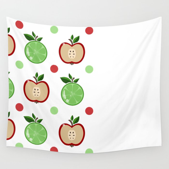 Apples and Lime Wall Tapestry