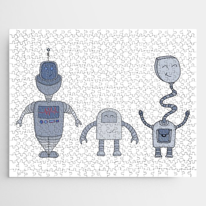 Three Adorable Robots Jigsaw Puzzle