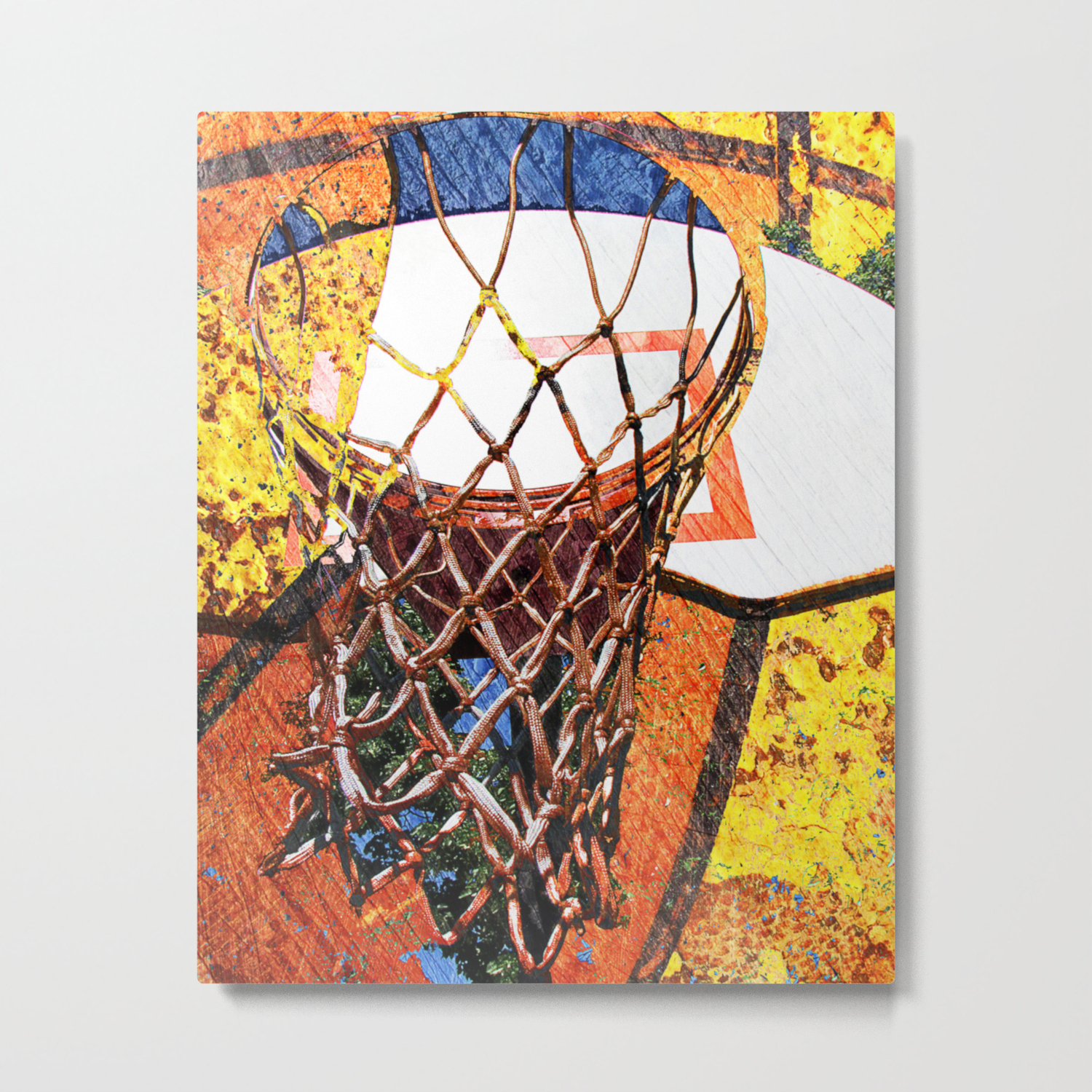 Basketball Hoop On Baskeball Art Metal Print By Takumipark Society6