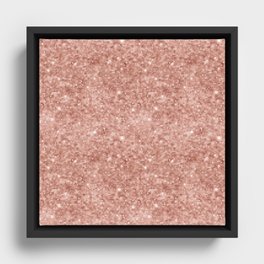 Luxury Rose Gold Sparkly Sequin Pattern Framed Canvas