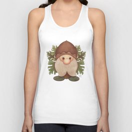 Woodland Gnome With Acorn Hat Unisex Tank Top