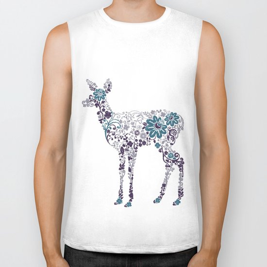 Flower Deer Biker Tank