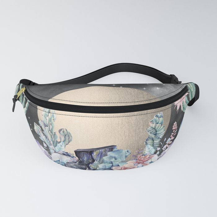 Desert Nights Gold Moon and Gemstones Fanny Pack