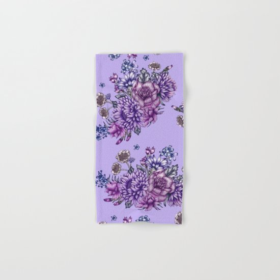 Vintage Purple Florals Hand & Bath Towel