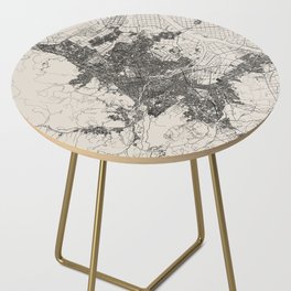 Sapporo - Japanese City Map - Black and White Side Table