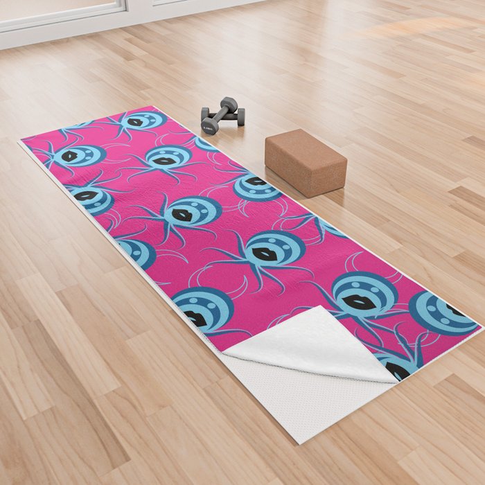 Whimsical Insect Graphic Pattern Yoga Towel