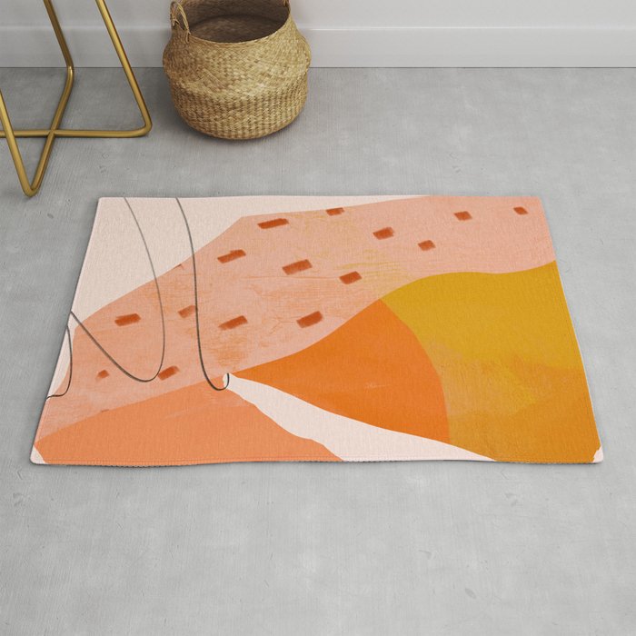 Abstract Sherbet Shapes Of Orange And Yellow. Rug by Harper