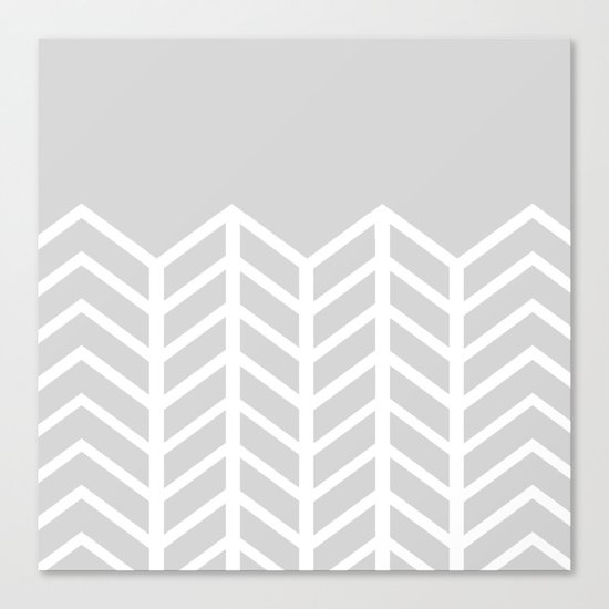 LACE CHEVRON (GRAY) Canvas Print