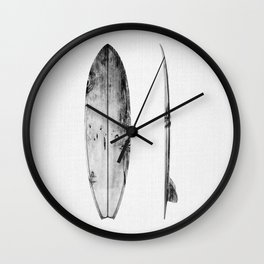 Surfboard Wall Clock | Modern, Curated, Coast, Water, Contemporary, Sports, Board, Ocean, Minimal, Interior 