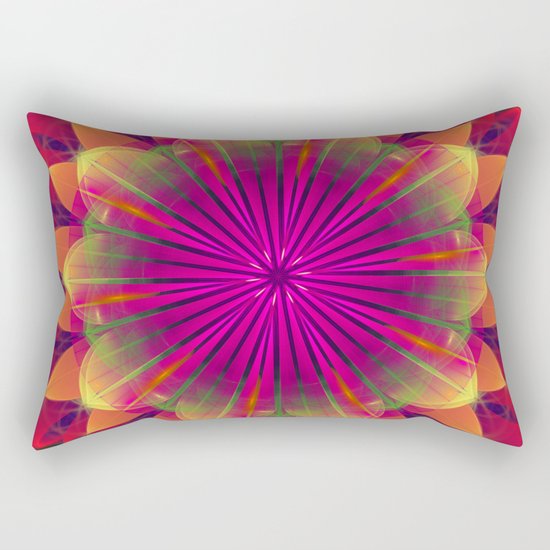 Magical colourful fantasy flower Rectangular Pillow