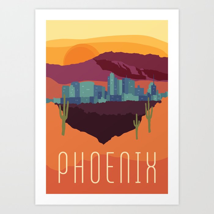 Phoenix, Arizona City Travel Series I Art Print