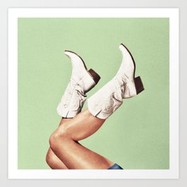 These Boots - Green Art Print