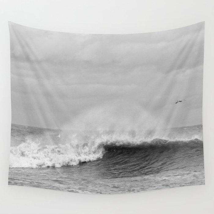 Black and on sale white ocean tapestry