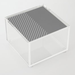 Elegant Thin Stripes and Paper Texture Noise Texture Gray Grey White Acrylic Box
