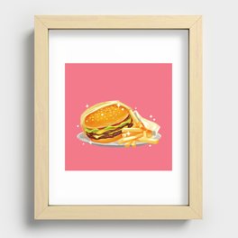 Double Cheeseburger and Fries Recessed Framed Print