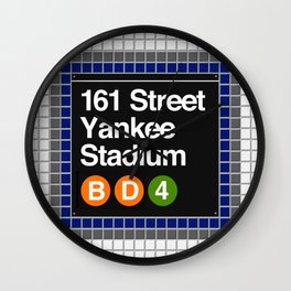 subway yankee stadium sign Wall Clock