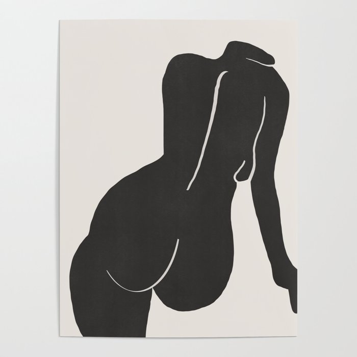 Nude in yellow black var Poster