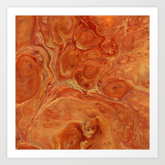 Burnt Orange Fire Lava Flow Art Print