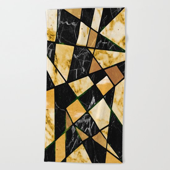 Abstract #460 Marble and Metal Beach Towel