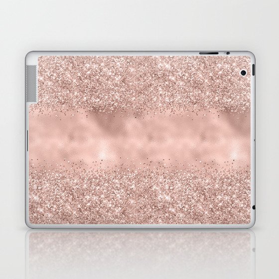 Glam Rose Gold Glitter Pattern Laptop & iPad Skin