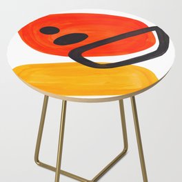 Midcentury Modern Colorful Abstract Pop Art Space Age Fun Bright Orange Yellow Colors Minimalist Side Table