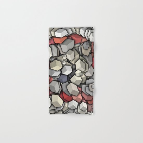 Chaotic 3D Cubes Hand & Bath Towel