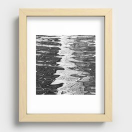 Black and White Abstract Ocean Reflections Recessed Framed Print