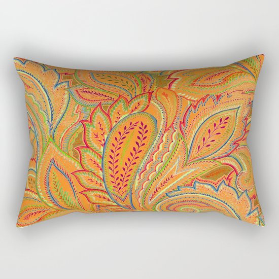 peach paisley Rectangular Pillow
