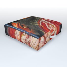 The mouth of Hell medieval art Outdoor Floor Cushion