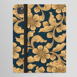 Modern Gold Damask Floral Trendy Collection iPad Folio Case