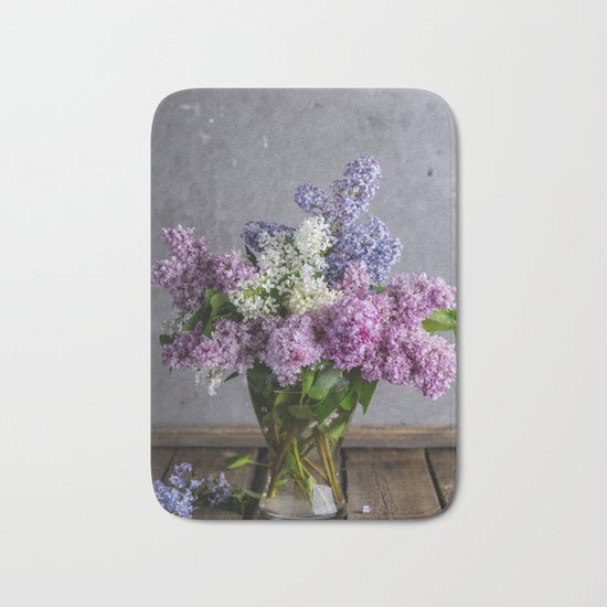 lilac bouquet Bath Mat