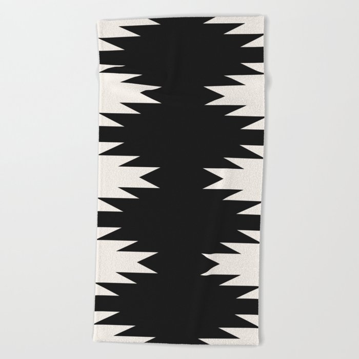 Geometric Southwestern Minimalism - Charcoal Beach Towel