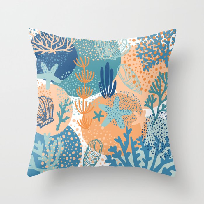 Coral and on sale turquoise throw pillows