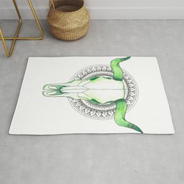 Mandala Taurus Rug | Mandala, Tauroart, Taurus, Watercolour, Green, Symmetry, Drawing, Skull, Jazmyntauro, Intricate 